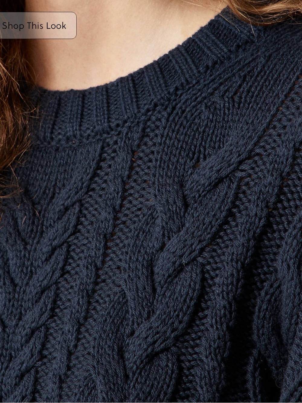 NWT J. Crew Women’s Navy Blue Cotton Cable-Knit Crewneck Sweater Medium Preppy - Picture 2 of 6